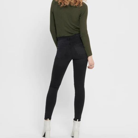 JACQUELINE DE YONG Jona Black Fade High Waist Skinny Jeans Sz 27 - Picture 3 of 8